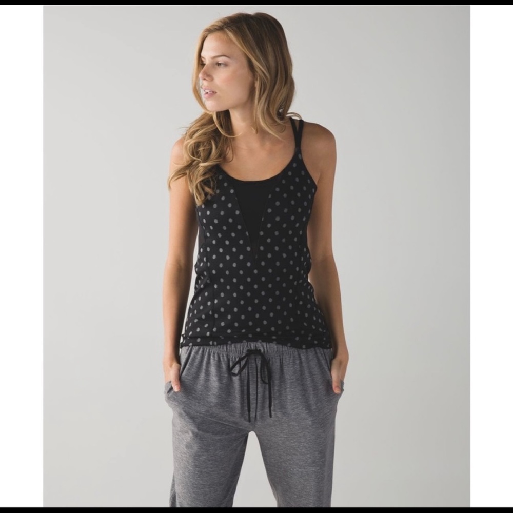 lululemon athletica Black Polka Dot Tank Top